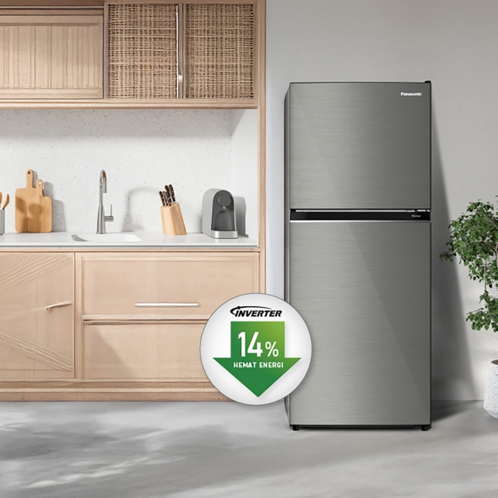 Panasonic Kulkas 2 Pintu Ag Clean Inverter 198 Liter - NR-TC200BUND
